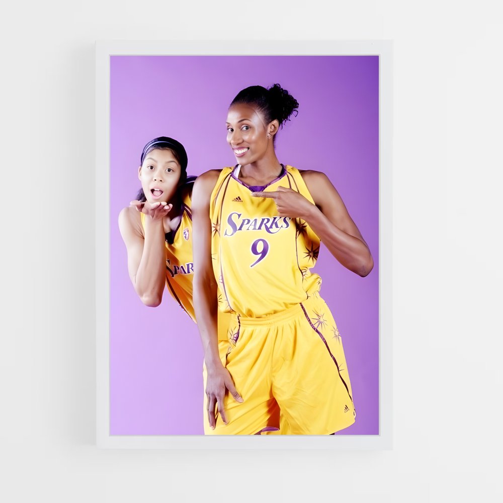 Poster Championnes en Jaune – affiche Basketball (vue 3)